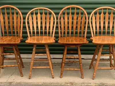 Set Of 4 Farm Style Counter-Height Swivel Stools
