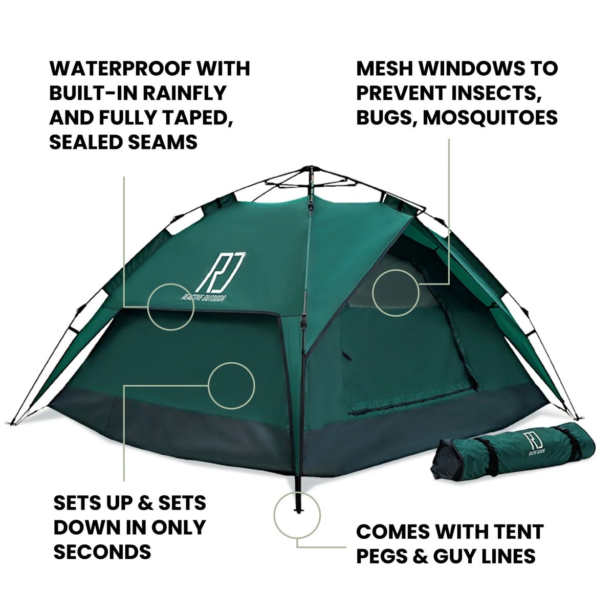 Reactive Outdoor Tents - 3 Second Pop Up Tent