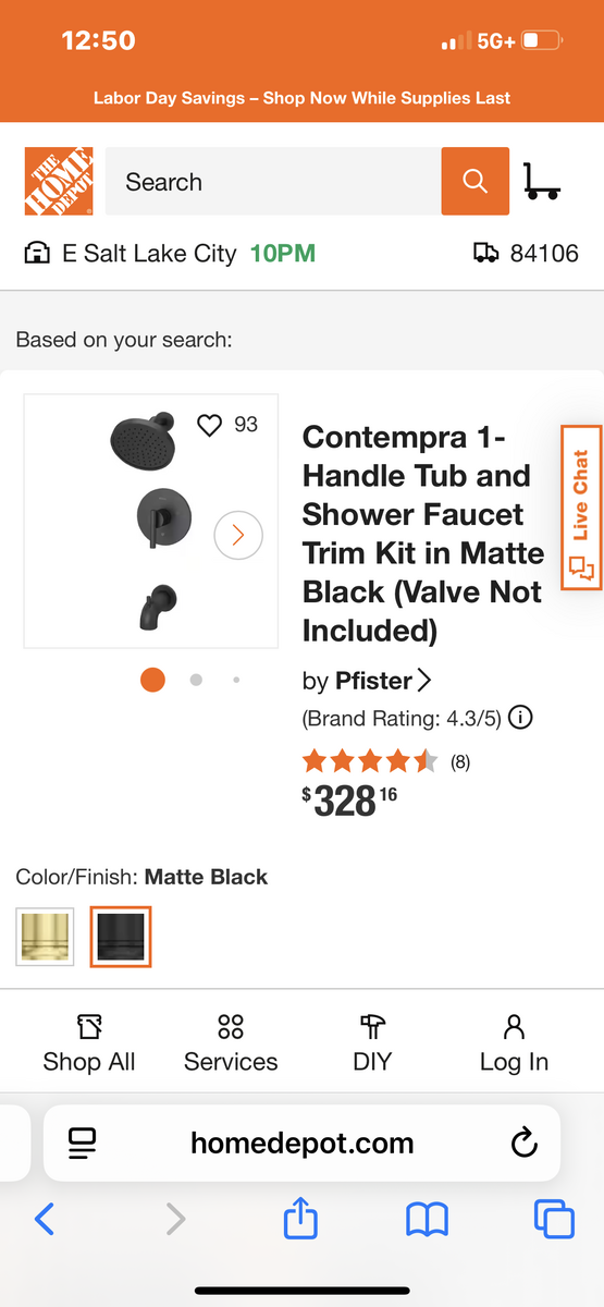 Tub and shower trim kit