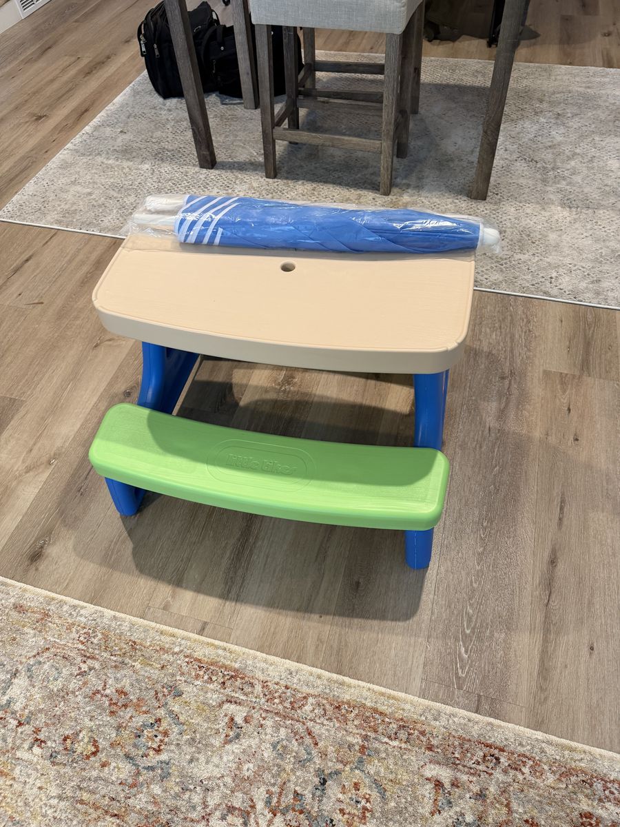 Little Tikes children’s table with umbrella