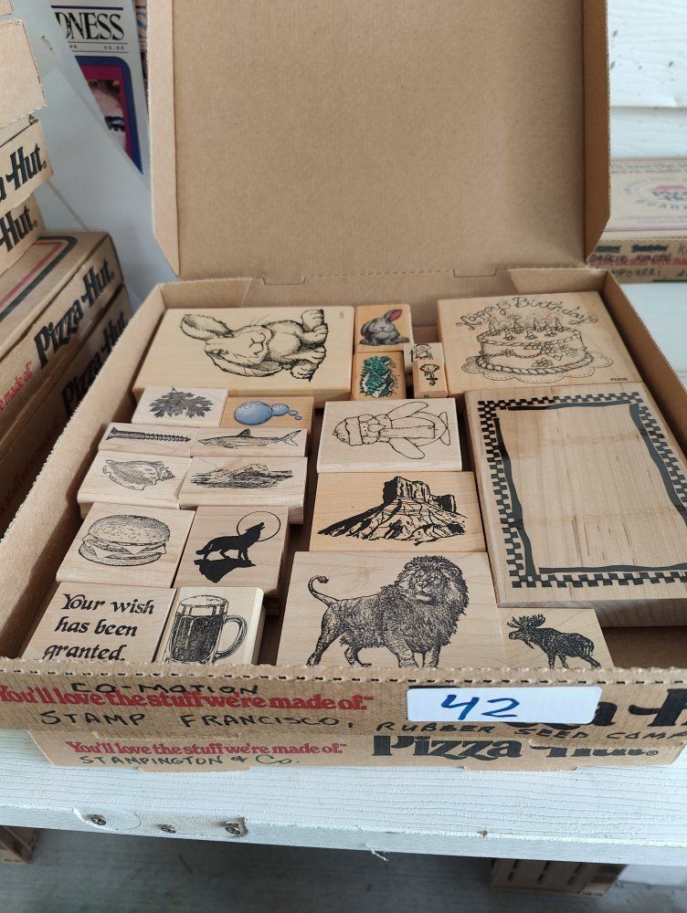 Box #42 of 65, New, old stock rubber stamps, designed mainly for people that like to make their own greeting cards.