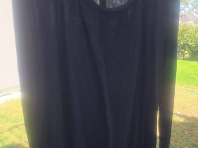 Women's Black Long Sleeve Knit Top – Semi-Sheer Lightweight Sweater