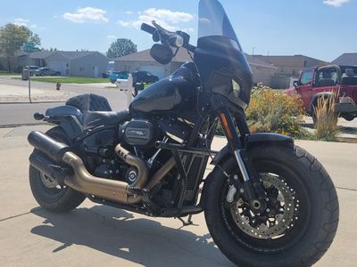 Harley-Davidson Fat Bob 114 Black Motorcycle - Great Condition, Low Mileage, Custom Exhaust