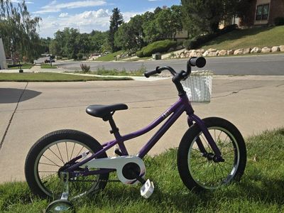 Giant Liv Adore 16" Wheel Purple Bike with Training Wheels & Basket