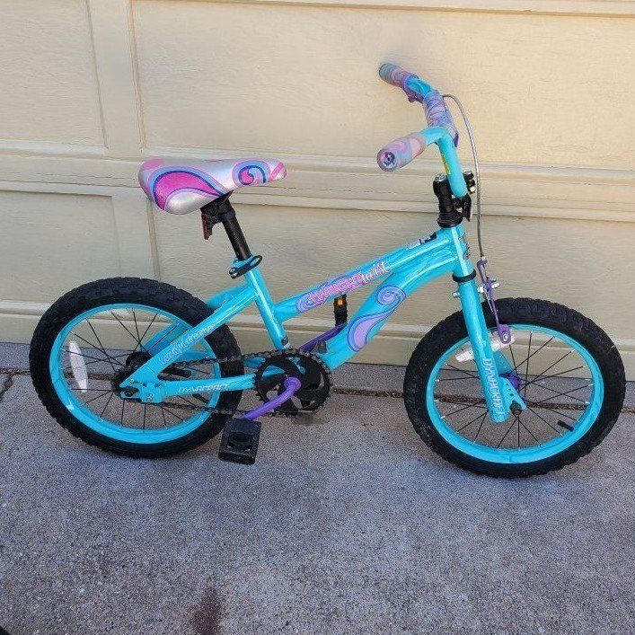 DynaCraft Girls' Twilight 16" Kids' Bike - Blue & Pink, Single Speed, Coaster Brake