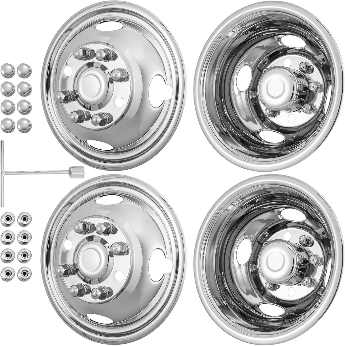 1974-1999  Ram 3500, 1974-1998 Ford F350, 1974-2000 Chevy/GMC 3500 16" 8 Lug Wheel Simulators