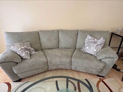 Sage Green Curved Couch