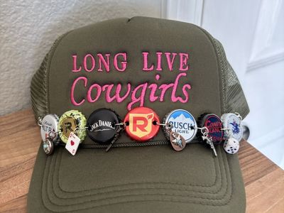 Western Trucker Hat With Customized Bottle Cap Chain
