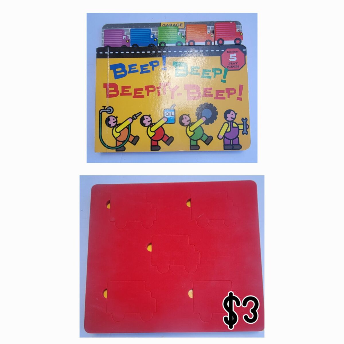 Beep beep, bleepity beep board book with foam cars