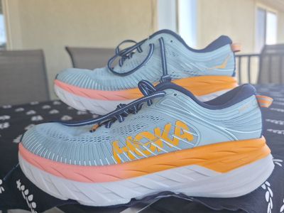 Hoka One One Bondi 7 Running Shoes Women's Size 9 Blue/Orange Excellent Condition