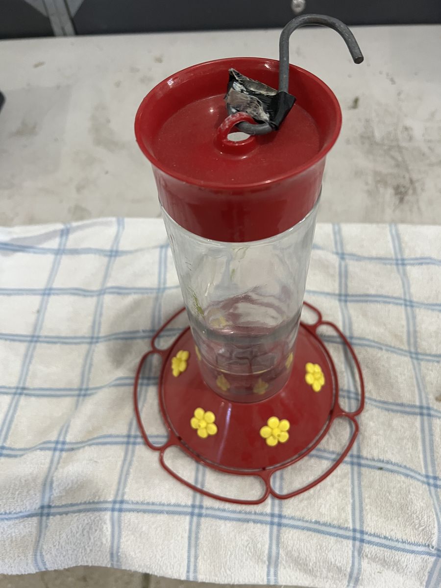 Glass Hummingbird Feeder