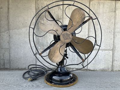 Antique Robbins & Meyers Brass Blade 12 in. Fan