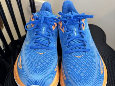 Hoka Clifton 9 Men's Running Shoes - Blue/Orange, US Size 12