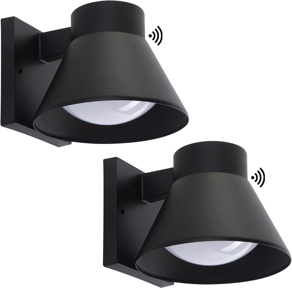 2 Pack LED Dusk to Dawn Exterior Waterproof Wall Fixtures, Black