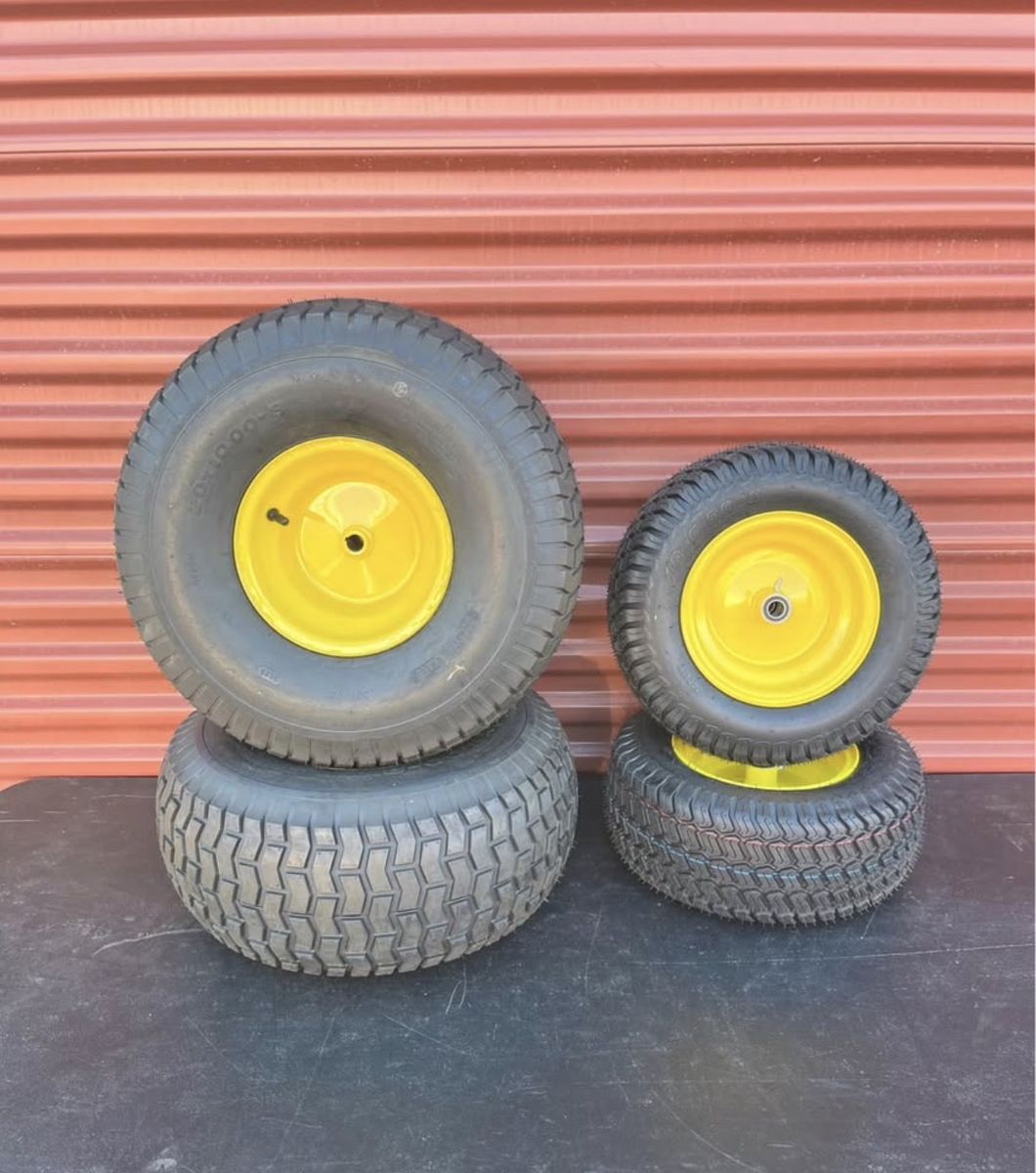 New full set riding mower tires with wheels