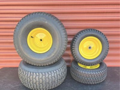 New full set riding mower tires with wheels