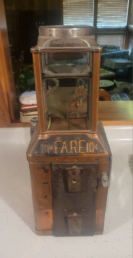 Vintage 10¢ Fare Mechanical Token Dispenser / Fare Box