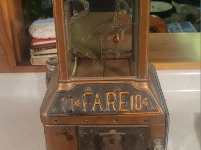 Vintage 10¢ Fare Mechanical Token Dispenser / Fare Box