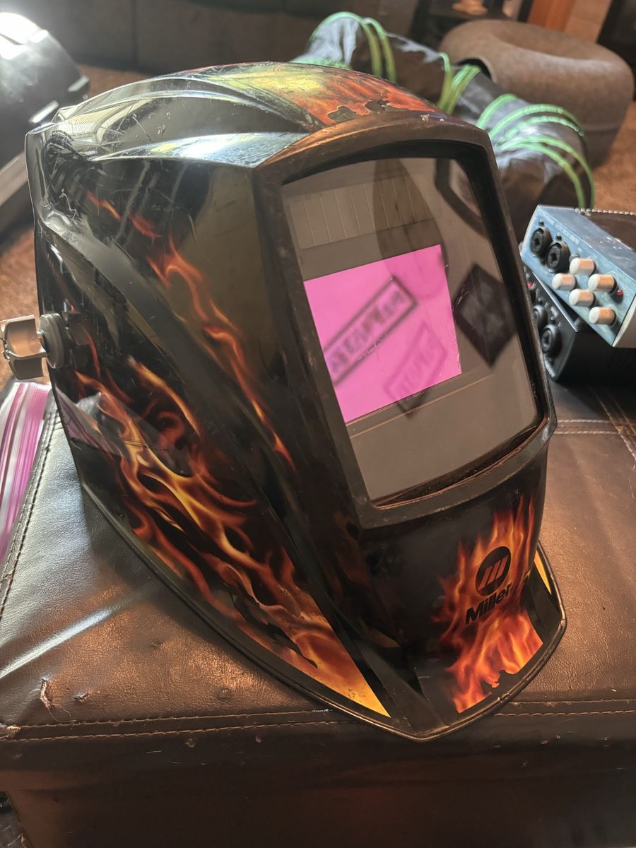 Miller Weld-Mask Auto-Darkening Welding Helmet with Flame Design
