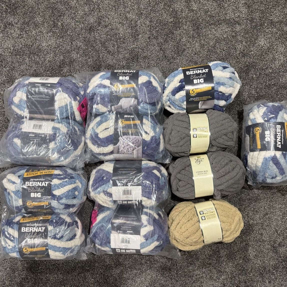 Big blanket yarn. 16 + skeins NEW