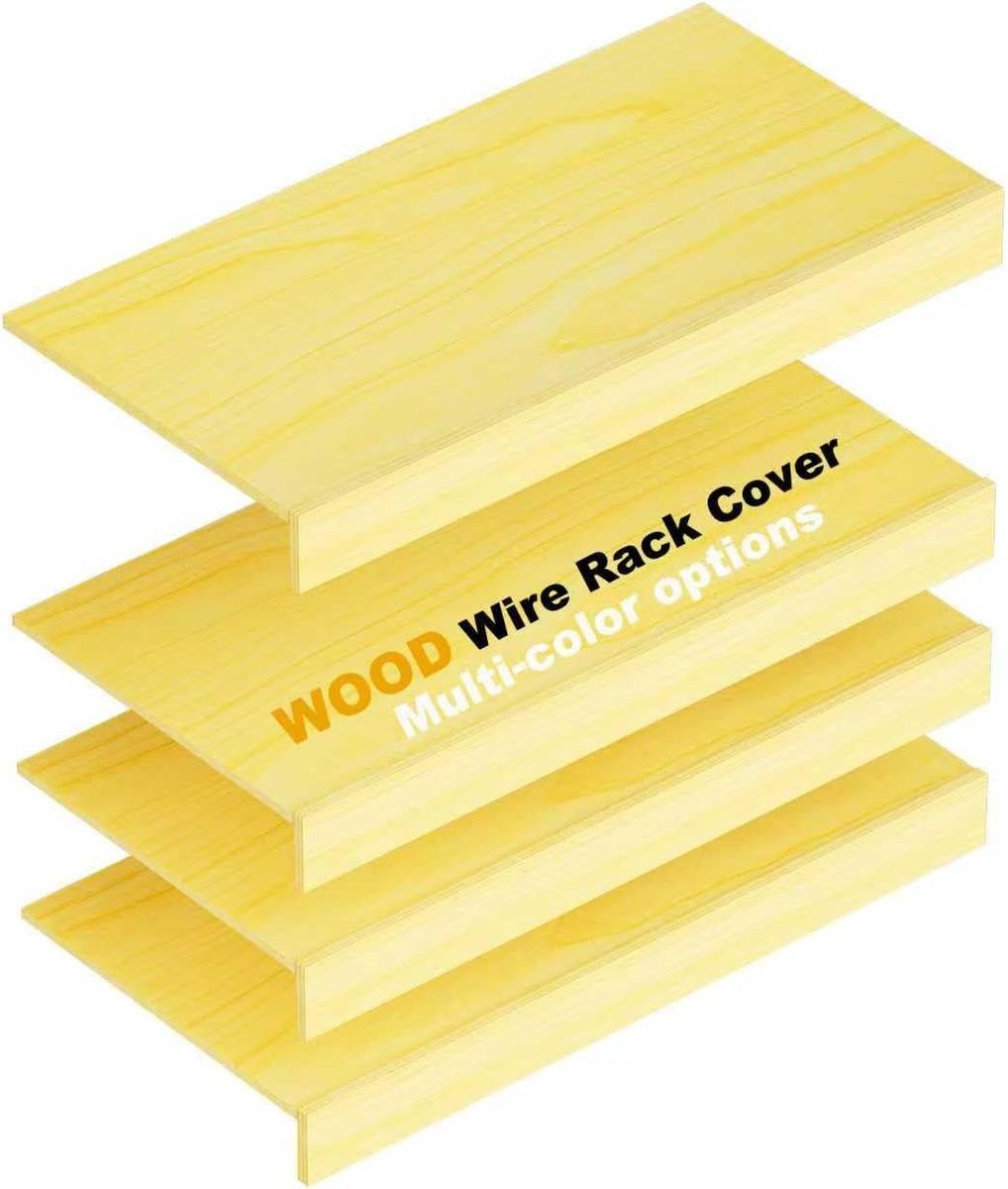 NEW Wood Wire Shelf Covers Wire Rack Covers for Pantry and Closet Removable Shelf Covers (4, Wood, 23.6”W x 12”D)