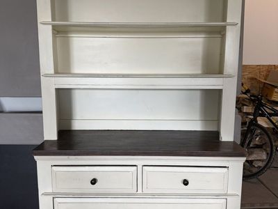 Solid Wood Display Hutch With Storage