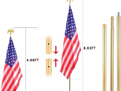 8FT Flagpole Kit, Deluxe Eagle Top, Alum Pole