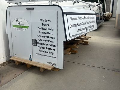 A.R.E. Commercial Truck Cap Canopy with Prime Design Ladder Rack - White