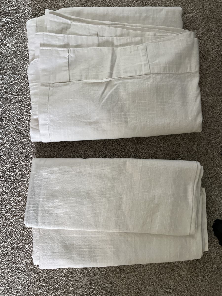 2 (57x93) TextUred White Ikea Curtain Panels