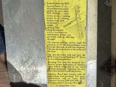 MSR Coyote Snow Picket And Fluke