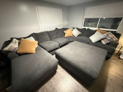 Large Sectional Couch And Ottoman