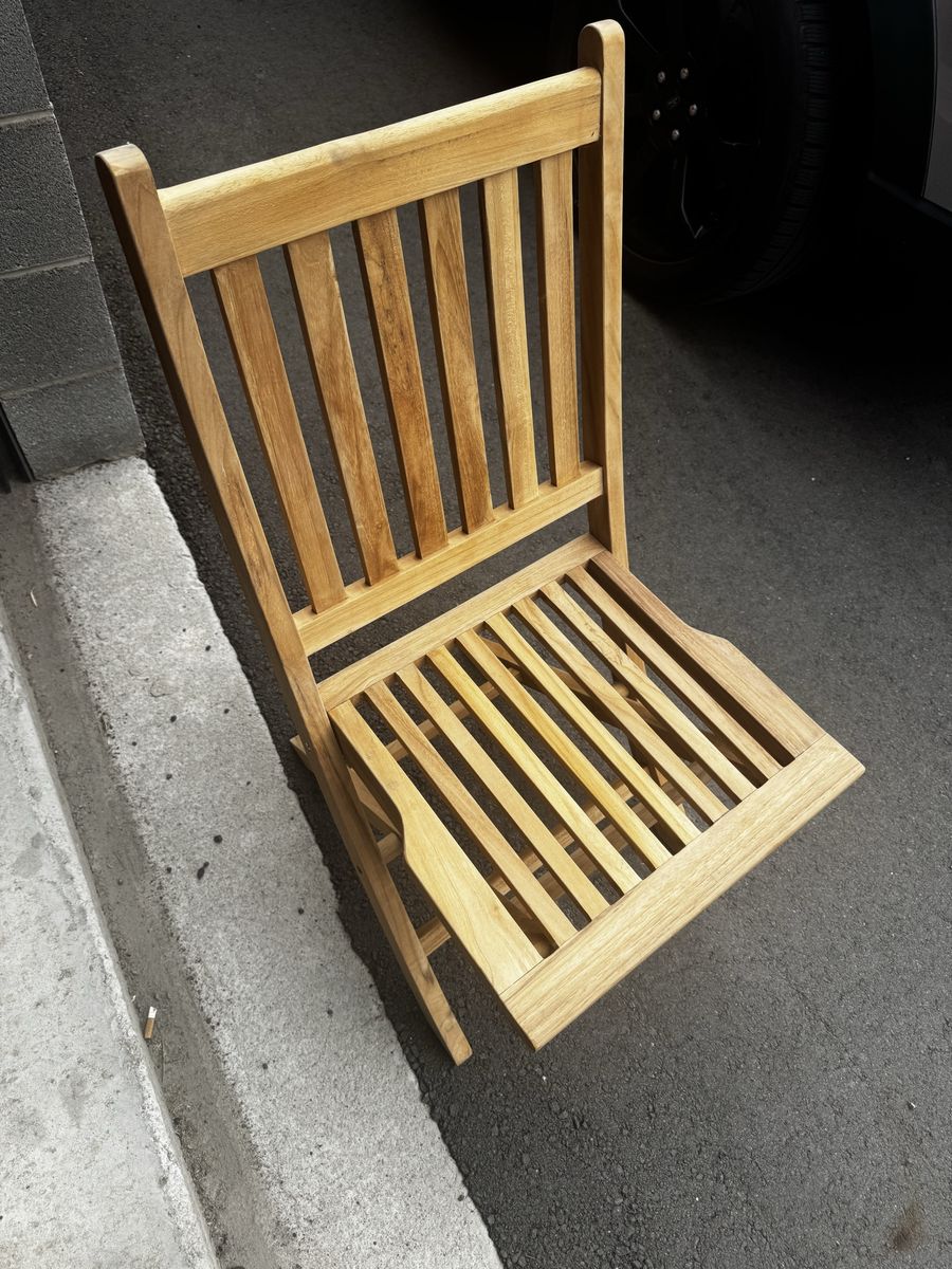 Wooden Folding Chair Slat Design Outdoor Patio Dining