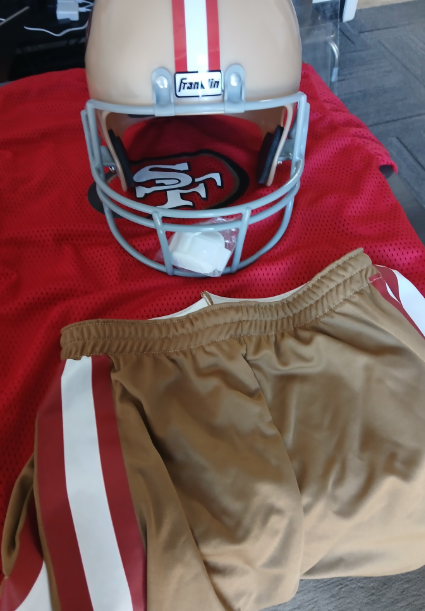 Franklin San Francisco 49ers NFL Kids Football Uniform Set - Helmet, Jersey, Pants-Extras