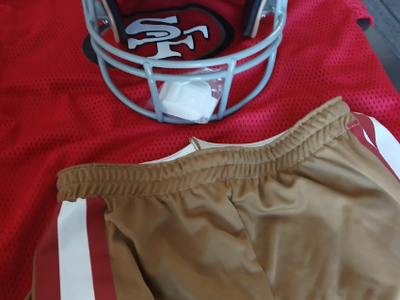 Franklin San Francisco 49ers NFL Kids Football Uniform Set - Helmet, Jersey, Pants-Extras