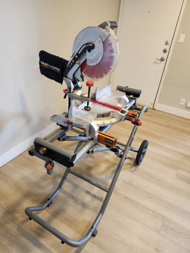 Rigid stand and 12" Task Force laser miter saw