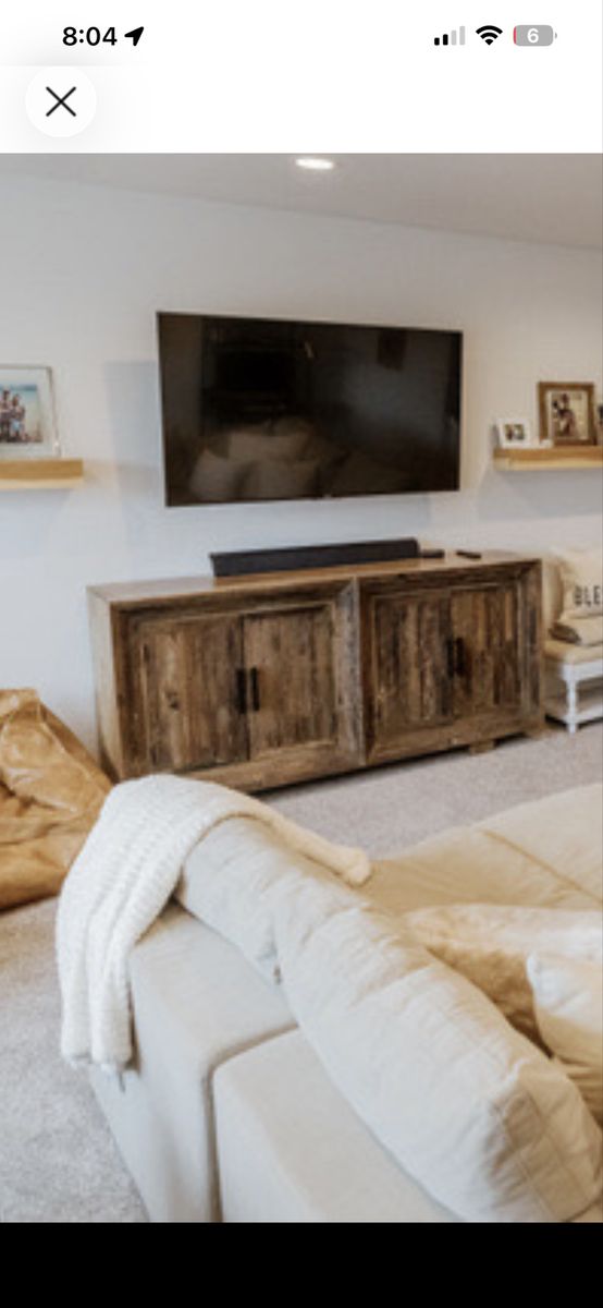 Reclaimed wood four door media cabinet