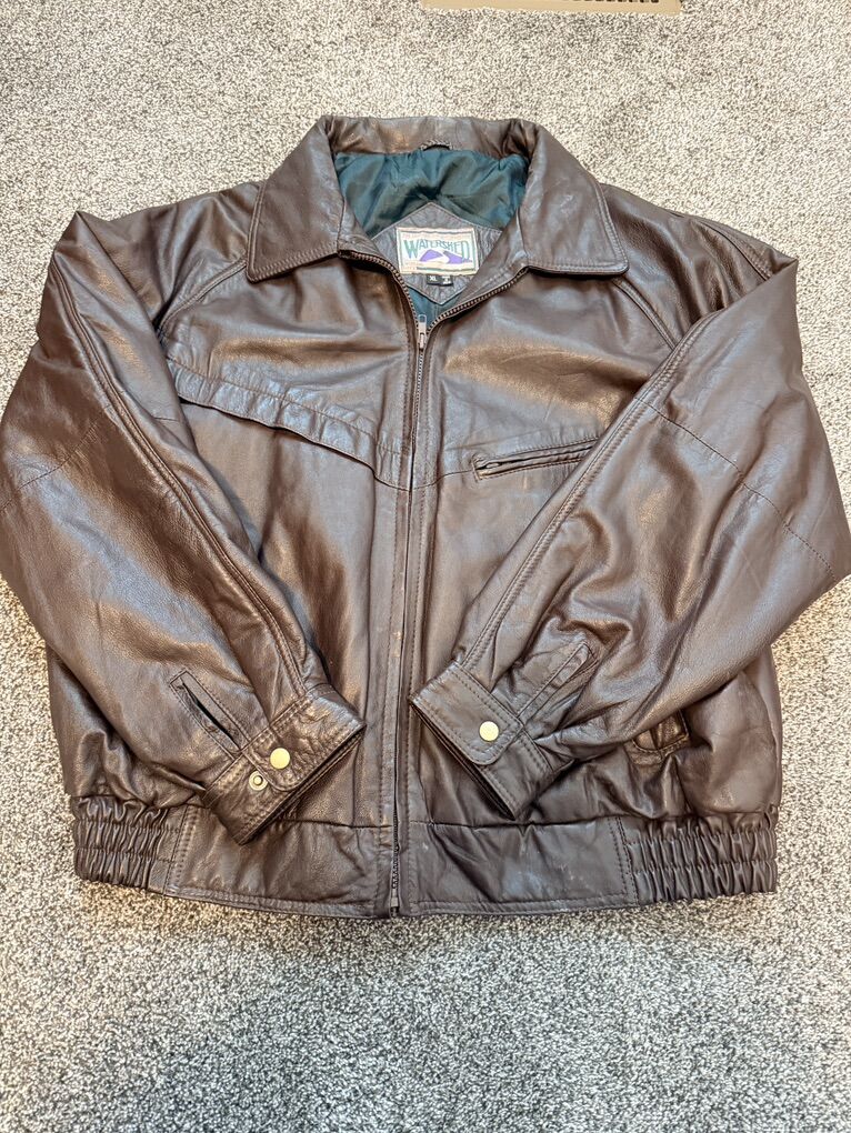 Leather Bomber Jacket XL