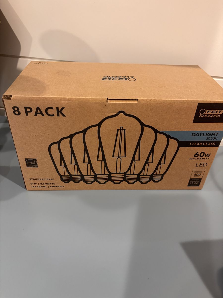 8 pack edison style 60w LED light bulbs