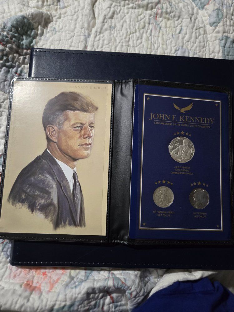 John F. Kennedy Commemorative Proof Half Dollar Set - 1917 Walking Liberty, 2017 Kennedy