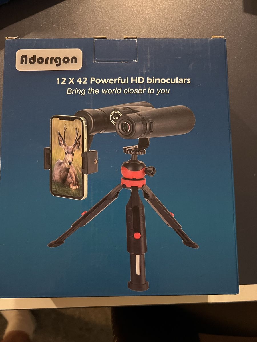 Adorrgon 12x42 Powerful HD Binoculars with Tripod and Phone Adapter
