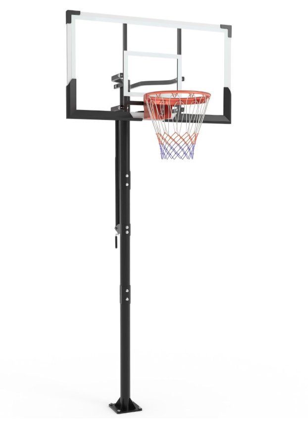 Garvee 54 Inch In Ground Basketball Hoop Outdoor 7.7-10FT Adjustable Height with Crank, in-Gound Basketball Goal System with Sha