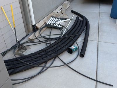 Assorted Corrugated Drain Pipe, Tubing, and Yard Material Lot