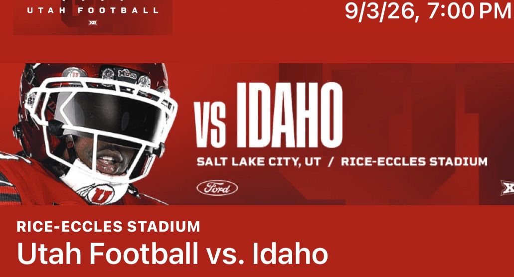 Utah vs Idaho Football Tickets - Section W11, Row 21, Seats 17-18