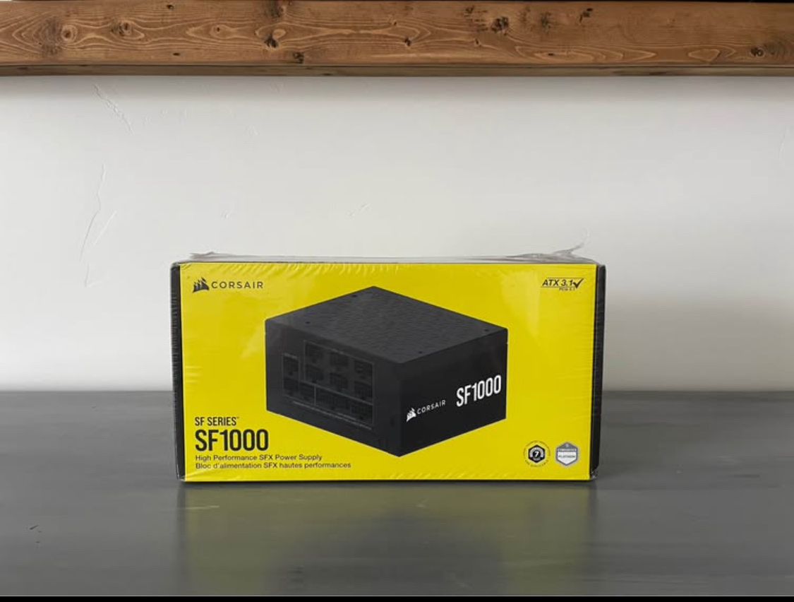New sealed Corsair SF1000 SFX Platinum rated PSU Power Supply 1000W Type 5 cables SFF ITX CIB
