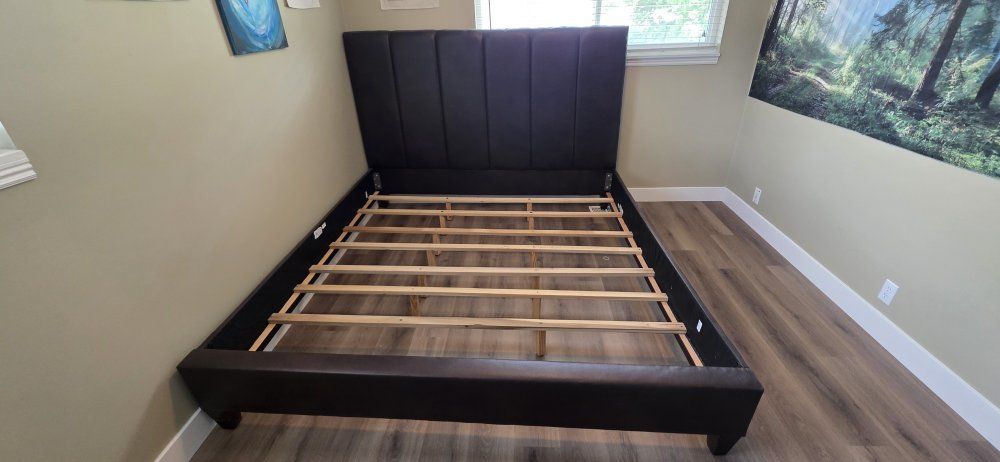 King Size Bed Frame - Leather (Faux)