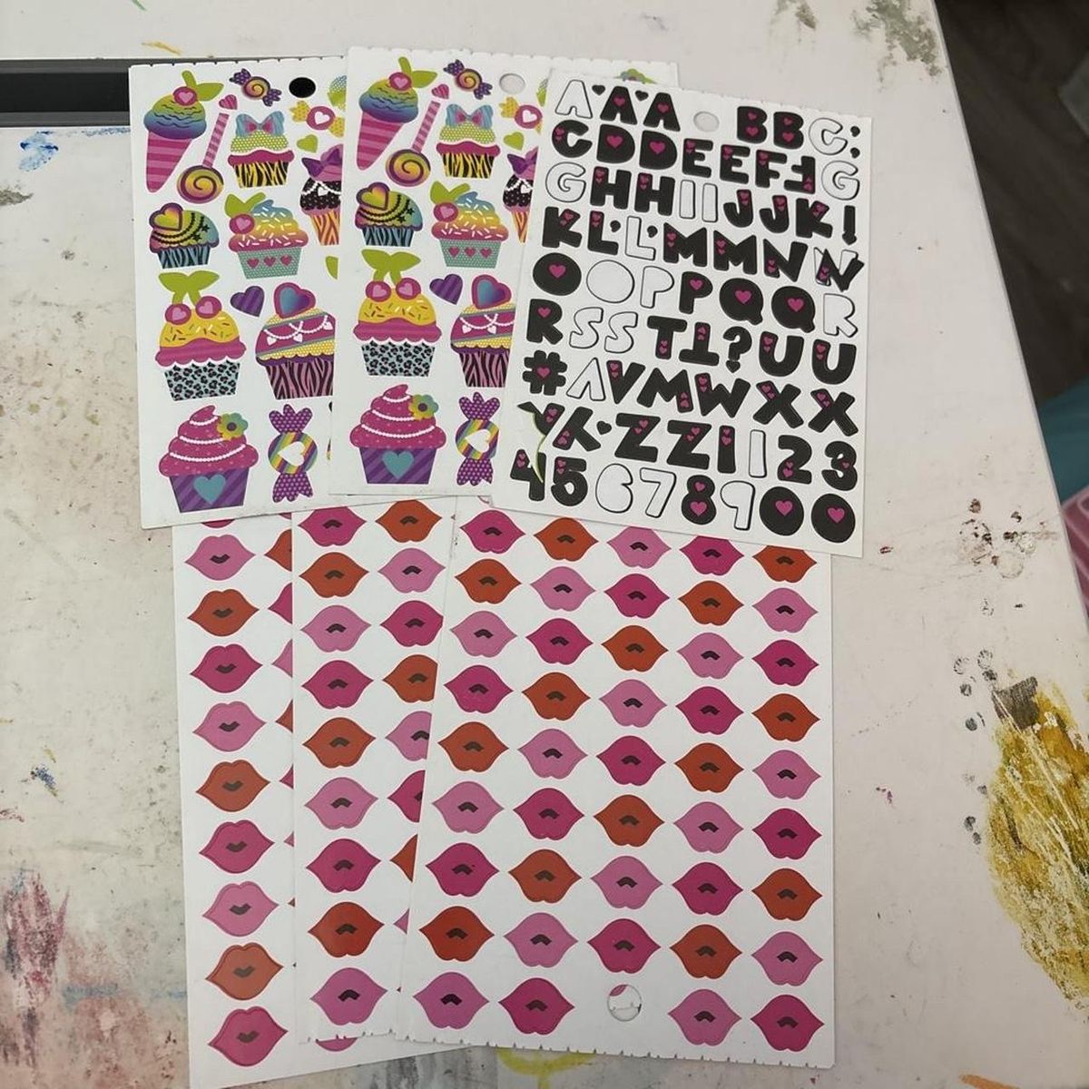Sticko Everyday Stickers - Cupcakes, Lips, Letters