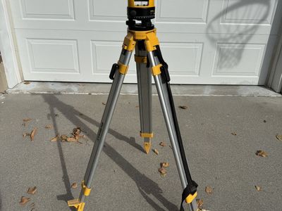 DEWALT DW090 Transit Level, Surveying Tool with Tripod and Rod 20X Magnification