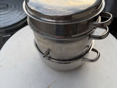 Stainless Steel Multi-Tier Steam Juicer and Cooker Set with Lid and Hose
