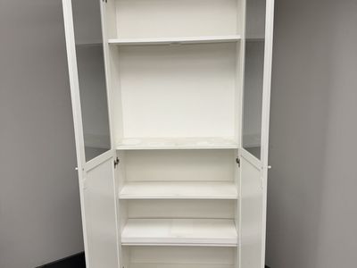 IKEA BILLY Bookcase w/ Glass Doors & Built-In LED