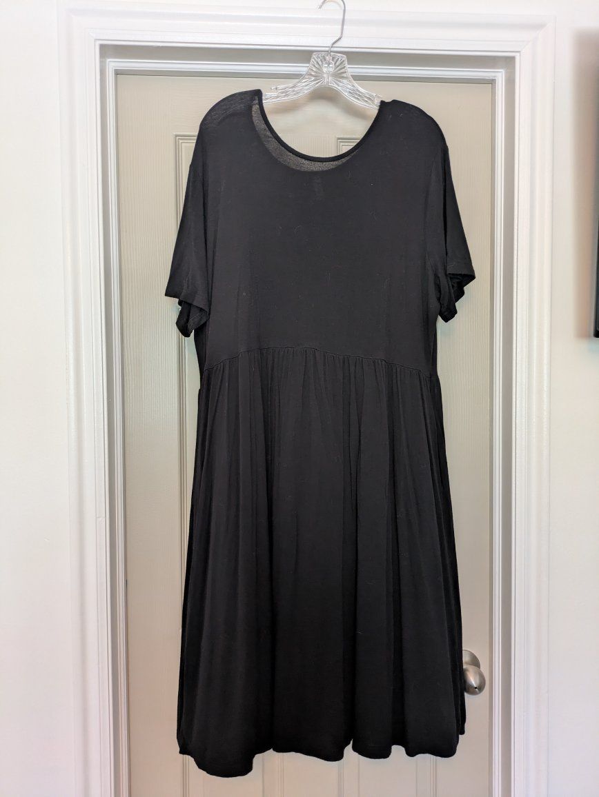 Classic Black Knee-Length Dress - Comfortable & Versatile (No Imperfections)